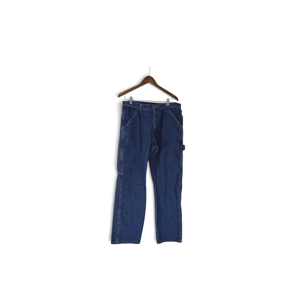 Wrangler Mens Carpenter Jeans Dark Wash Denim Workwear Pants 34x32 1094LXWDV